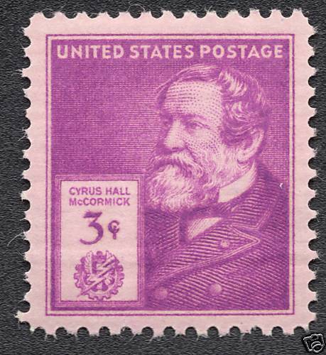  US 891 MNH OG 3c Cyrus Hall McCormick